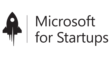 Microsoft for startups logo.